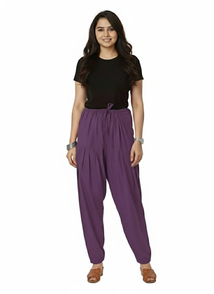 bhawani gift creations Salwar Pant Modern Style Pure Cotton for Women Ethnic Semi Patiala Trouser Office Home All Day Comfort Wear with Drawstring-picture-32