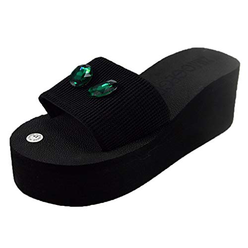 Sencillo Vida Chanclas para Mujer de Plataforma Zapatillas de Estar por Casa con Cuña Flip Flops Chancletas Zapatos de Playa Sandalias de Vestir Casual Romanas Verano 7cm