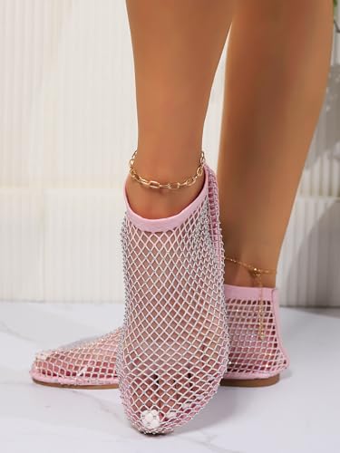 Mesh Flats for Women - Ultra Comfortable Shiny Gem Mesh Flats - Sparkle Shoes Sandals3