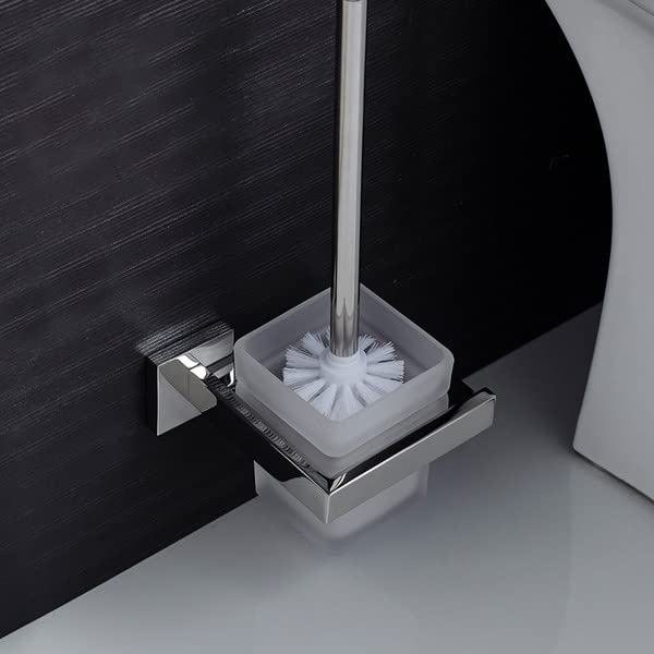 Tandenborstelbeker van gesatineerd glas met houder, mat grijs - voor industriële