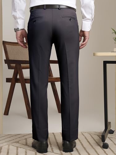 Image of SaintX Men's Premium Stretchable Formal Trouser with Techno Flex Waistband | Slim Fit Pants | Italian Design | Office Wear /Executive Wear