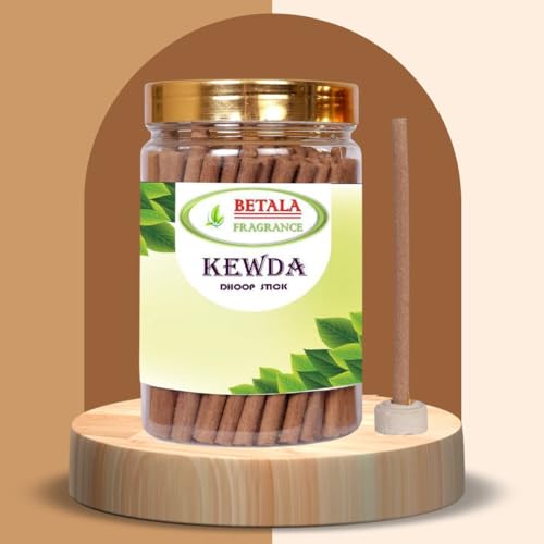 Image of Betala Fragrance Kewda Dhoop Sticks For Pooja, 200 gm Dhup Batti Pack with Holder, Bamboo Less, Charcoal Free