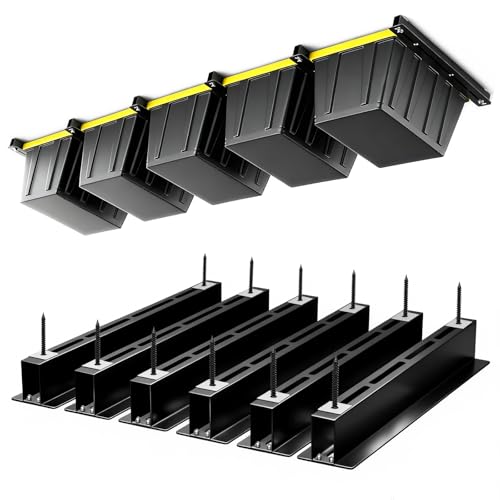 Overhead Garage Storage Rack for 12 17 27 Gallon Totes 6 Pack for 5 Bins