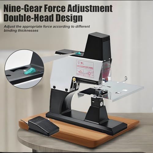 Agrafeuse électrique Robuste, relieuse à 9 Vitesses pour 40 Pages, Modes de Couture à Plat et Verticale, Machine de Bureau en métal pour Reliure Professionnelle ()