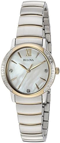 Bulova Women's Analog-Quartz Watch with Stainless-Steel Strap, Multi, 13 (Model: 98R231)