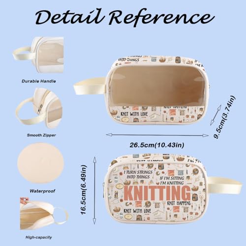 Image of MNIGIU Funny Yarn Gift Knitting Tote Bag Knitting Lover Gift Yarn Storage Bag Knitter G-ift Crochet G-ift
