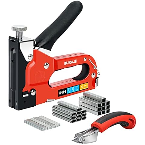 3-in-1 Stapler Gun with 3000 Staples and Staple Remover,Staple Gun Heavy Duty,Upholstery Staple Gun,Manual Nail Gun Suitable for Wood, Crafts, Wire Cover