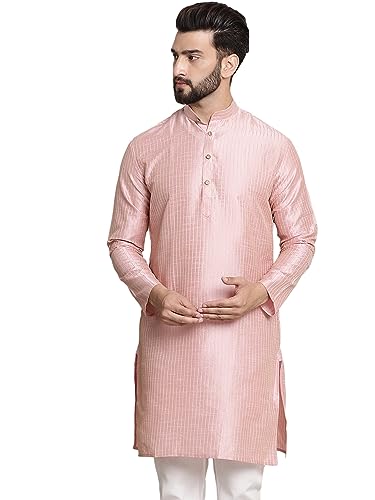 SOJANYA (Since 1958 Men's Silk Blend Striped Long Kurta