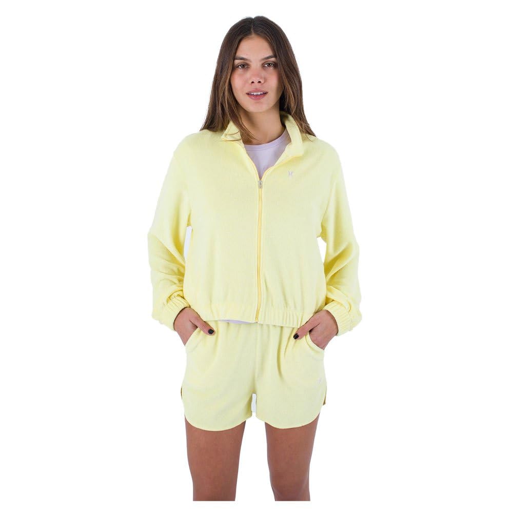 Hurley Women's Oceancare Towel Full Zip Sweatshirt, Translucent Yellow, M