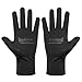 Lightweight Silk Summer Gloves Non-Slip Outdoor Sports Driving Cycling Gloves Winter Warm Running Glove Liner Sun UV Protection Fishing Gloves for Women Men (Black, Full Fingers without touchscreen)