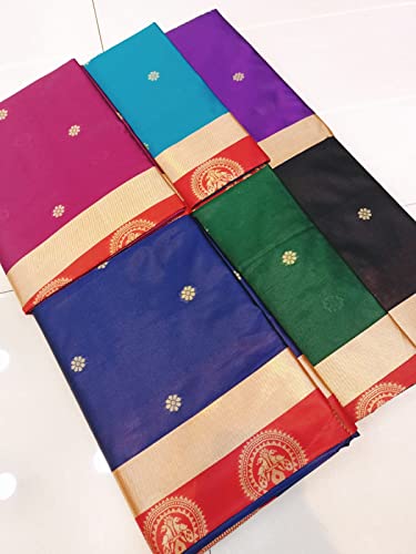 BE4ME.COM Women Paithani Pure soft silk handloom saree with Pure Jari woven with Designer Pallu and Temple Boarder