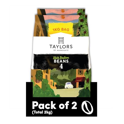 Taylors of Harrogate Rich Italian Coffee Beans, 1 kg (Pack of 2 – Total 2kg)