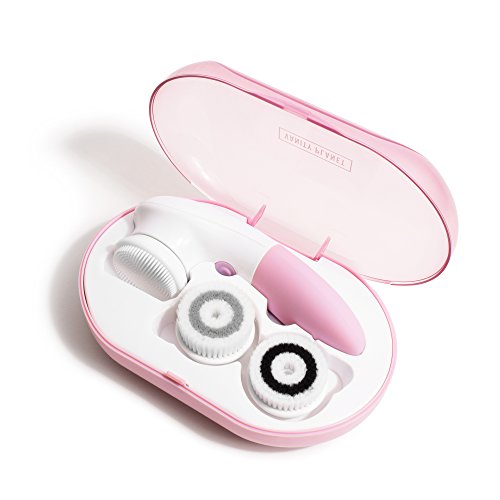 Vanity Planet Glowspin Spa Facial Brush Cleaning System - Gentle Exfoliator, Water-resistant- Suited for Sensitive Skin, Pucker-up Pink