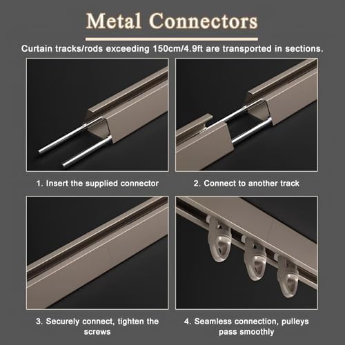 Heavy Duty 270cm Wall-Mounted Curtain Track System - Quiet-Glide Rollers, Ideal for Room Dividers in Living Room, Bathroom & Hospital (Champagne Color)