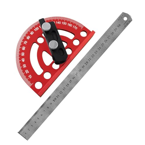 Medidor de ángulos semi circular con regla desmontable miniatura 1
