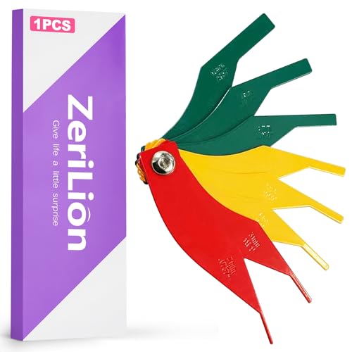 ZeriLion Automotive Brake Pad Wear Measurement Kit - Color-Coded Gauges with Both SAE & Metric Markings - Mechanic Inspection Tool