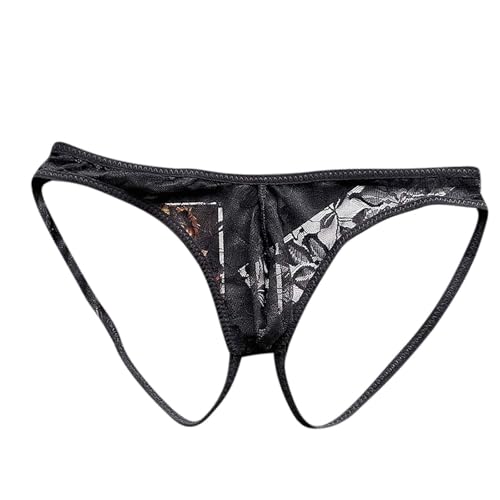 Men's Lace Panties Sexy Mesh Briefs Underwear Sissy Lingerie Low Rise Thongs Underpants for Sex Naughty