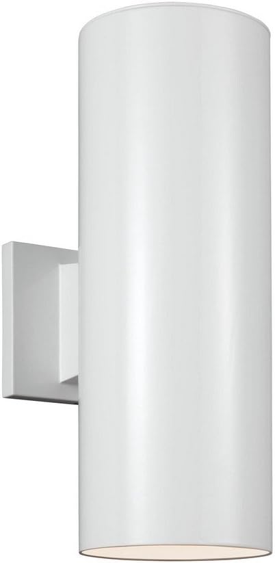 Sea Gull Lighting 7813801-753 Cylinders One Outdoor Ceiling Flush Mount Hanging Modern Light Fixture, Painted Brushed Nickel Finish