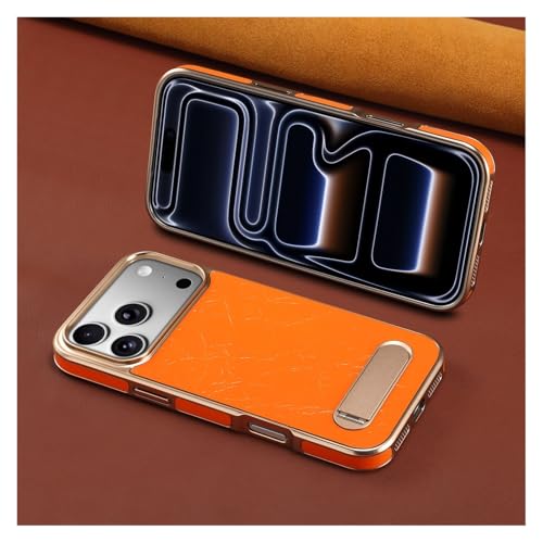 Coque cuir véritable iPhone 17 Pro étui antichoc bleu idéal pour le bureau - 3