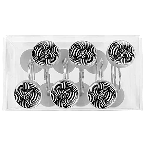 Crochets pour rideau de douche anti blocage en acier inoxydable rigide 3D - 6