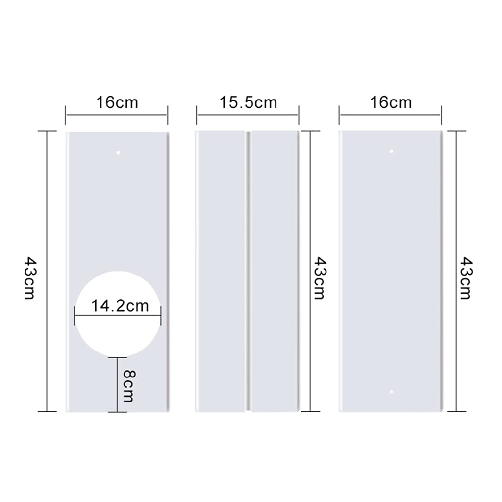 Finestra, 4 pezzi di deflettore 43-140 mm + interfaccia 150 mm | Finestra Guarnizione Tubo di Scarico Interfaccia per Portatile 150mm