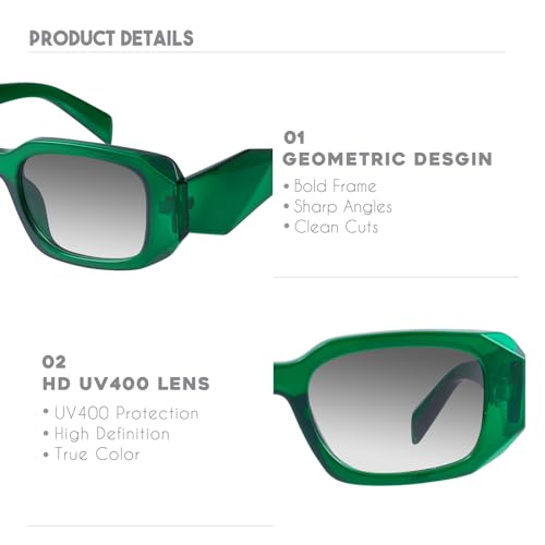 Image of mosanana Trendy Rectangle Sunglasses for Women Men-Goulding