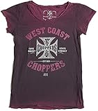 Cuello de pico WEST COAST CHOPPERS Come Correct Retro Stone Black - Camiseta para mujer, color negro, morado, L