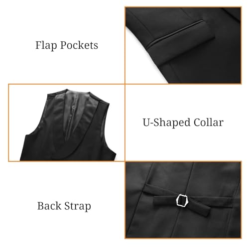 UNINUKOO Mens Tuxedo Suit Set 3 Piece Slim Fit One Button Formal Wedding Party Prom Suits for Men4