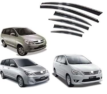Compatible Chromeline Silverline Door Visor Wind Deflector Innova Model 2005 2015 Set of 6 Pieces-image-18
