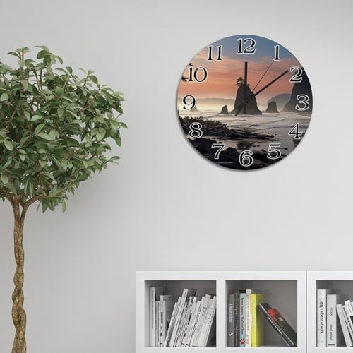 Horloge murale de ferme 38 cm pendule moderne sur pile - 5