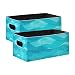 Kcldeci Acquerello Sea Ocean Wave Blu Teal Turchese Onde Colorate Cestini portaoggetti per l'organizzazione, robusto cesto portaoggetti pieghevole per scaffali, armadio e giocattoli per bambini
