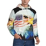 Design : notre sweat à capuche pour homme imprimé aigle patriotique combine confort et praticité quotidienne avec une capuche réglable à cordon de serrage et une poche kangourou spacieuse pour ranger facilement de petits articles.