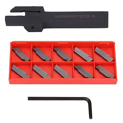 Respicefinem MGEHR1212-3 Lathe Tool Holder with 10pcs Inserts for Improved Cutting Performance in Lathe Operations