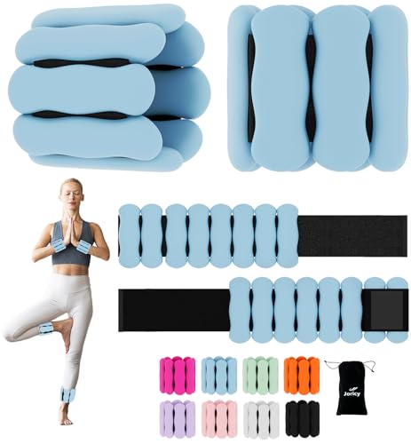 Image of Ankle & Wrist Weights for Women Men, Set of 2, 1 lb /2 lb Each | Adjustable Arm & Leg Weights, Soft Silicone Weighted Bracelet For Pilates Yoga Dance Walking Running Swimming Weight Loss