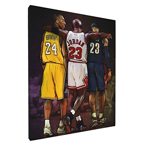 BHUOKNG Classic Basketball Star Poster Frameless Colourful Vintage Canvas Printed Painting Wall Art for Home Decor
