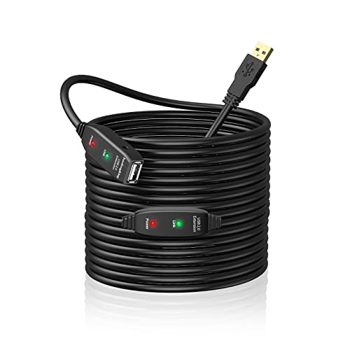 Cable de extensión USB de 5 m, 10 m, 15 m, 20 m, repetidor activo USB 2.0 macho a hembra, cables largos con amplificador de señal (30 m)