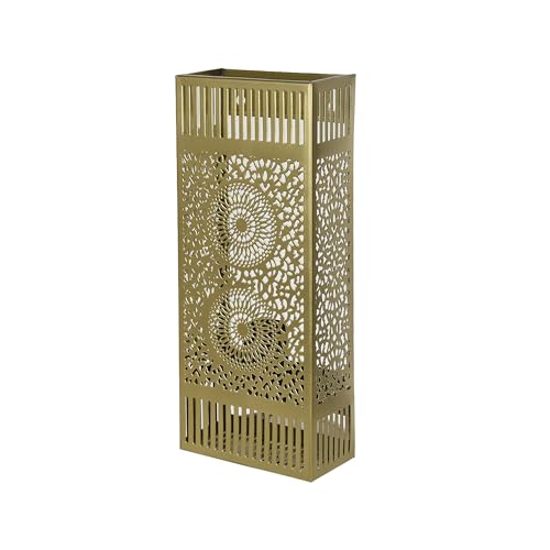 Homesake® Turkish Moroccan Wall Sconce Lamp, Vintage Hand Carved Metal Wall Light, Wall Mounted Porch Light, Brass Finish for Home,Villa, Kitchen, Restaurant, (Rectangle)