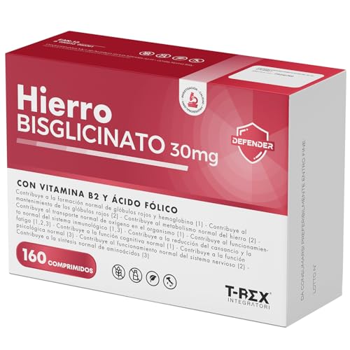 Suplemento Hierro 30 mg con Ácido Fólico y Vitamina B2, 160 comprimidos