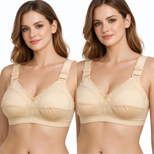Image of Women Cotton Bra, Soft Breathable Non-Padded Everyday Comfort Bra