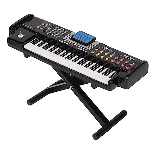 Acouto Miniaturowe Elektroniczne Mini Muzyczne Miniaturowe Organy Elektroniczne, Drewniany Model Instrumentu Muzycznego, Dekoracyjna Figurka Domku dla Lalek dla Miłośników Muzyki