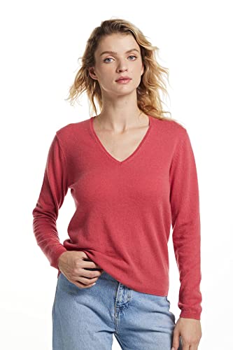 Image of EURKEA Women's V Neck 100% Cashmere Sweater, Long Sleeve Pullover, Winter Top for Women, Gifts Ready