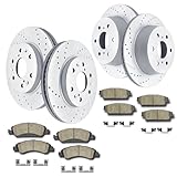 Acinoparts Front and Rear Brake Kit, Drilled and Slotted Brake Rotors Ceramic Brake Pads Suitable for Cadillac Escalade Chevy Silverado 1500 Tahoe GMC Yukon