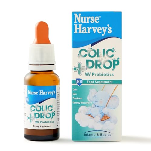 Nurse Harvey's Colic Drop Plus w/Probiotics – 20 ML/Colic & Gas Relief Drops for Babies | with Lactobacillus Rhamnosus, Lactobacillus Reuteri, Black Seed Oil, Chamomile, Lemon Balm & Magnesium