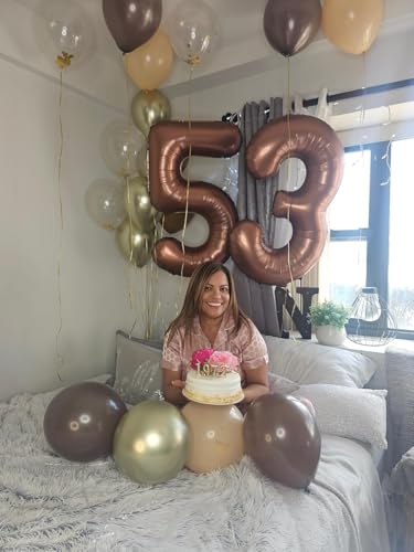 Image of Number Balloons 3 Balloon Coffee for 3rd Birthday Party Decoration, 40 inch | Saturated Color, Large 40 inch, With Inflation Straw & Hanging Holes, Great for Thanksgiving, Vintage & Cowboy Theme Party