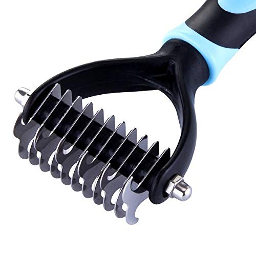 MIU COLOR Pet Grooming Brush, 2 Sided Professional Dematting Comb Grooming Undercoat Rake
