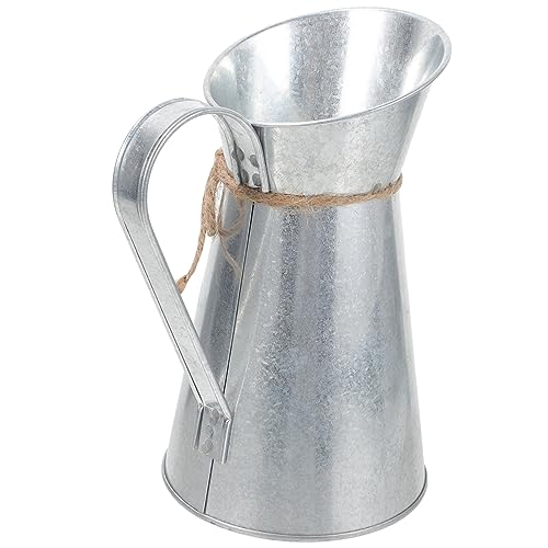 VINTORKY Rustikaler Metallblumen-Eimer Für Trockenblumenarrangements Vintage Blumenvase Für Garten Und Landhausstil Deko Für Kreative Tisch Und Wohnkultur