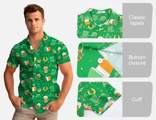 Image of Yoimira Hawaiian Shirts for Men, Print Mens Casual Short Sleeve Button Down Shirts Floral Aloha Beach Shirt