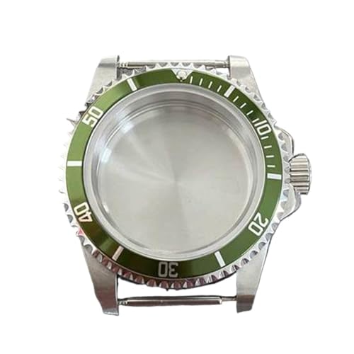 [���X] 39.5mm ���g���t���b�g�~���[ �T�t�@�C�A�K���X�P�[�X �X�e�����X�X�`�[���P�[�X Fit For NH35 NH36 �@�B�����[�u�����g 120 �N���b�N�E�H�b�`�J�o�[�ɓK��(Light Green Ring)