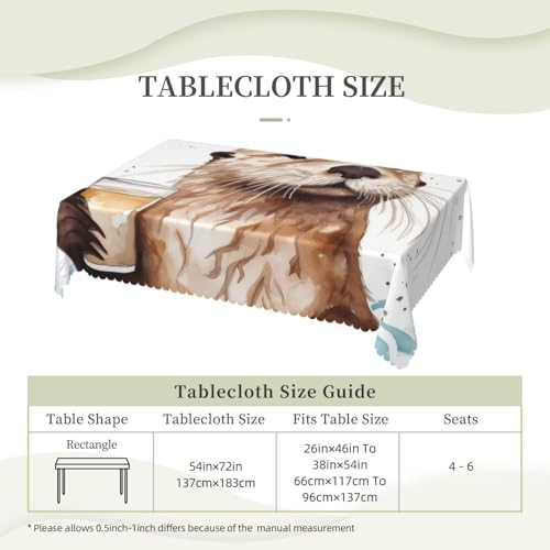 Nappe rectangulaire loutre de mer lavable pour table intérieure et extérieure - 7