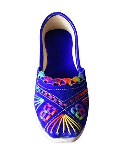 Jutties indios de terciopelo con bordado exclusivo de diseñador para mujer 2